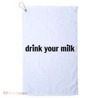 Drink Your Milk Daily Funny Meme Golf Towel thumb 0