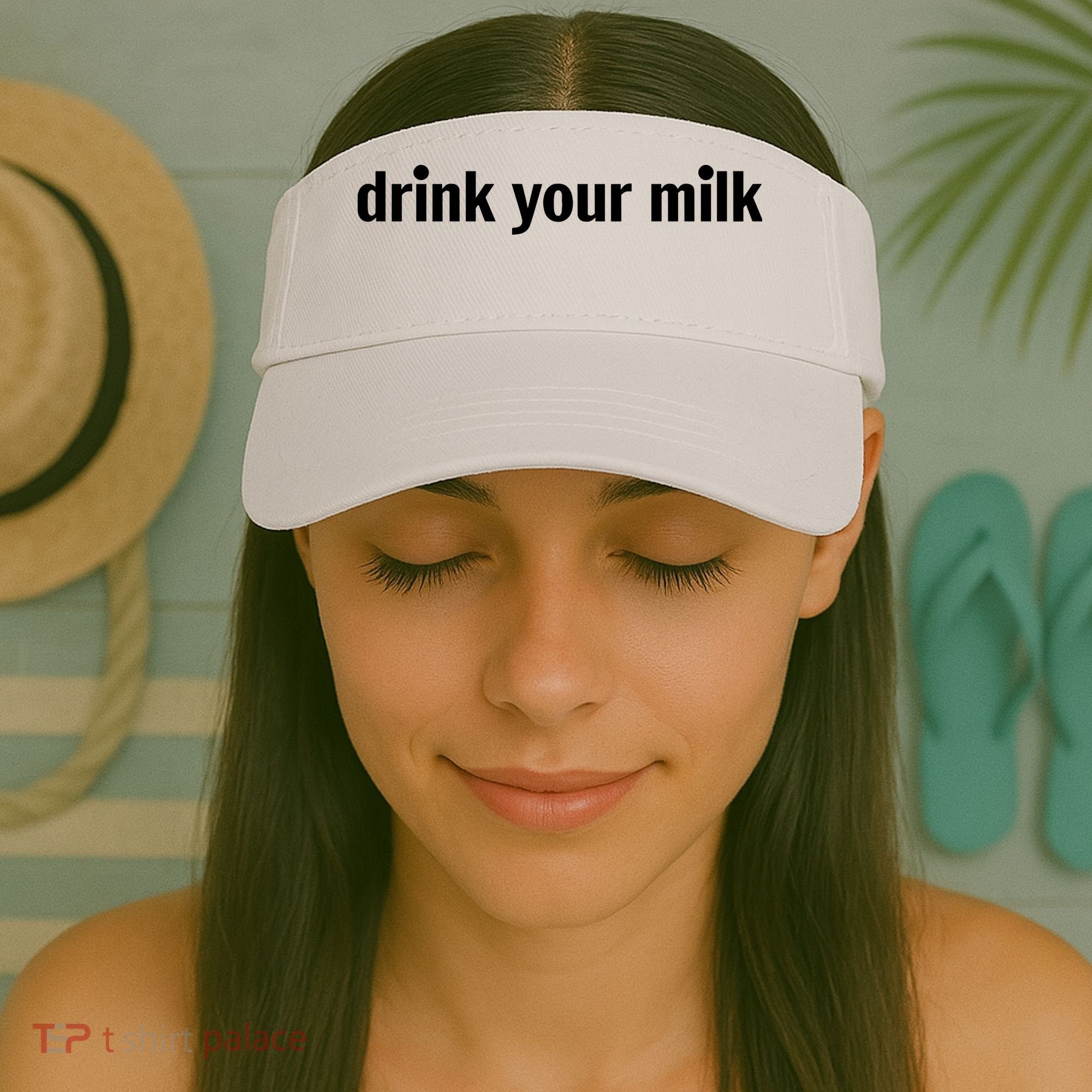 Drink Your Milk Daily Funny Meme Visor