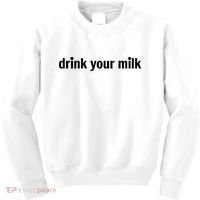 Drink Your Milk Daily Funny Meme Kids Sweatshirt thumb 0