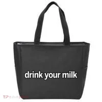 Drink Your Milk Funny Slogan Tote Bag thumb 0