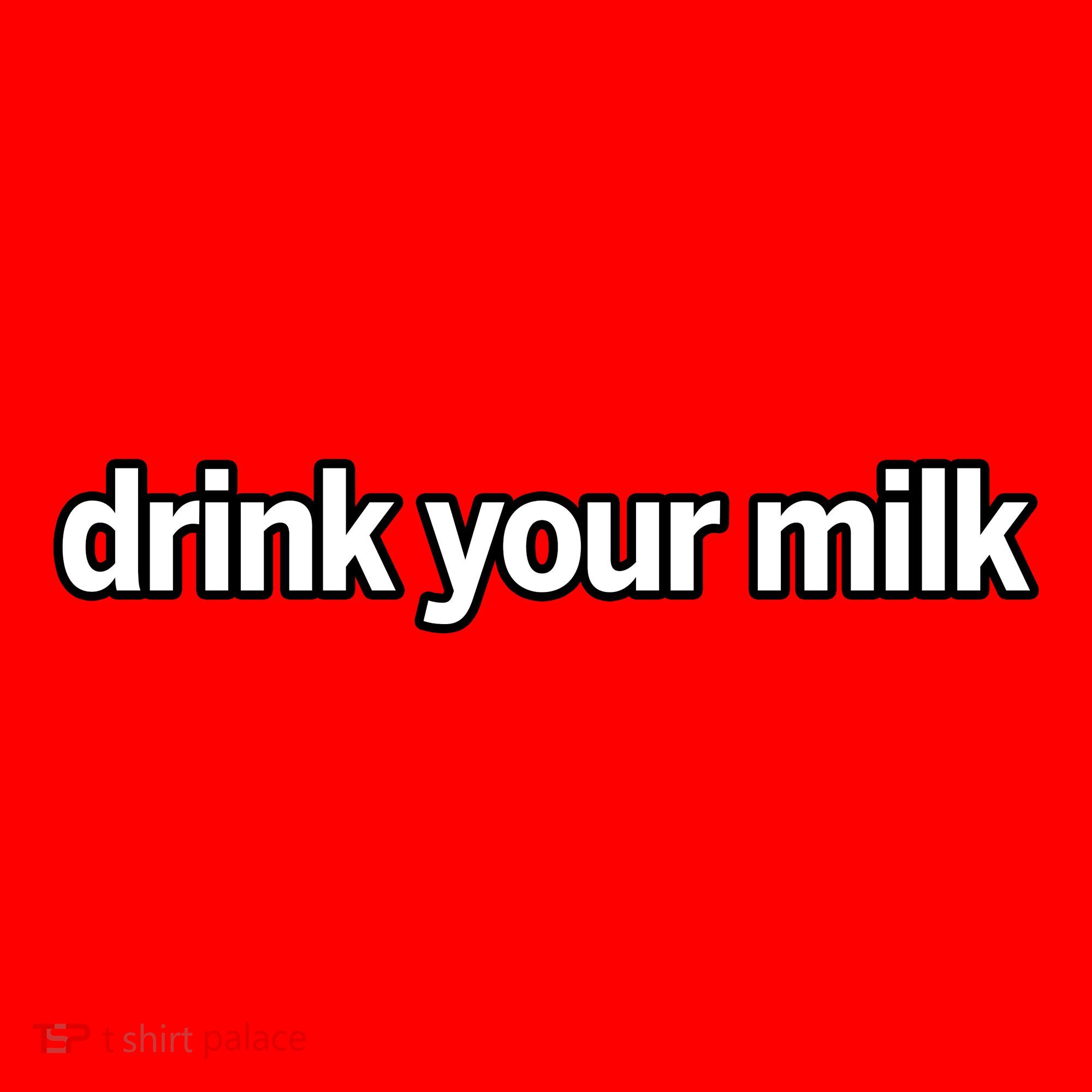 Drink Your Milk Funny Slogan Santa Hat