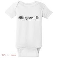 Drink Your Milk Funny Slogan Baby Bodysuit thumb 0