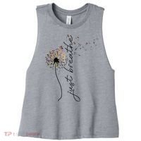 Just Breathe Dandelion And Buterflies Summer Top Women's Racerback Cropped Tank thumb 0