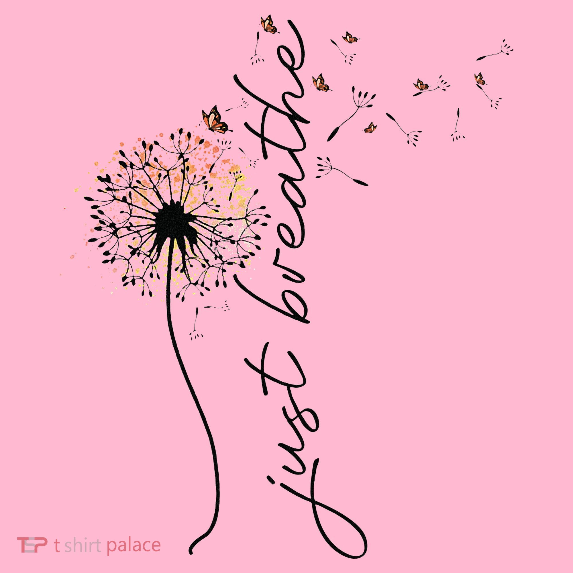 Just Breathe Dandelion And Buterflies Summer Top Coaster