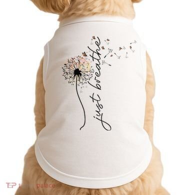 Just Breathe Dandelion And Buterflies Summer Top Doggie Tank