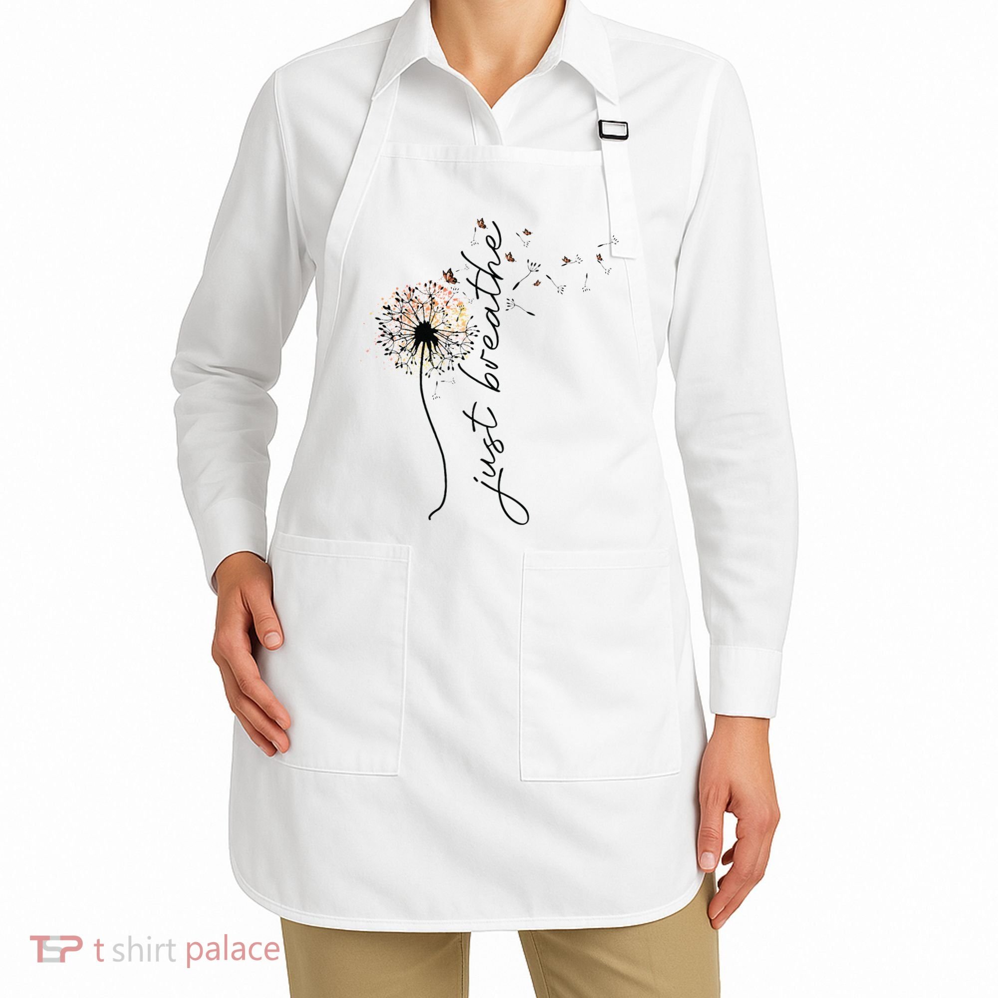Just Breathe Dandelion And Buterflies Summer Top Apron