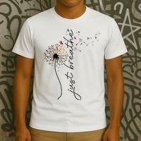 Just Breathe Dandelion And Buterflies Summer Top T-Shirt thumb 3