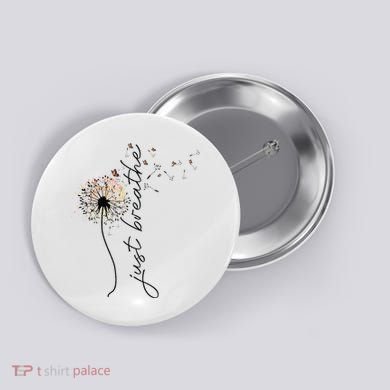 Just Breathe Dandelion And Buterflies Summer Top Button