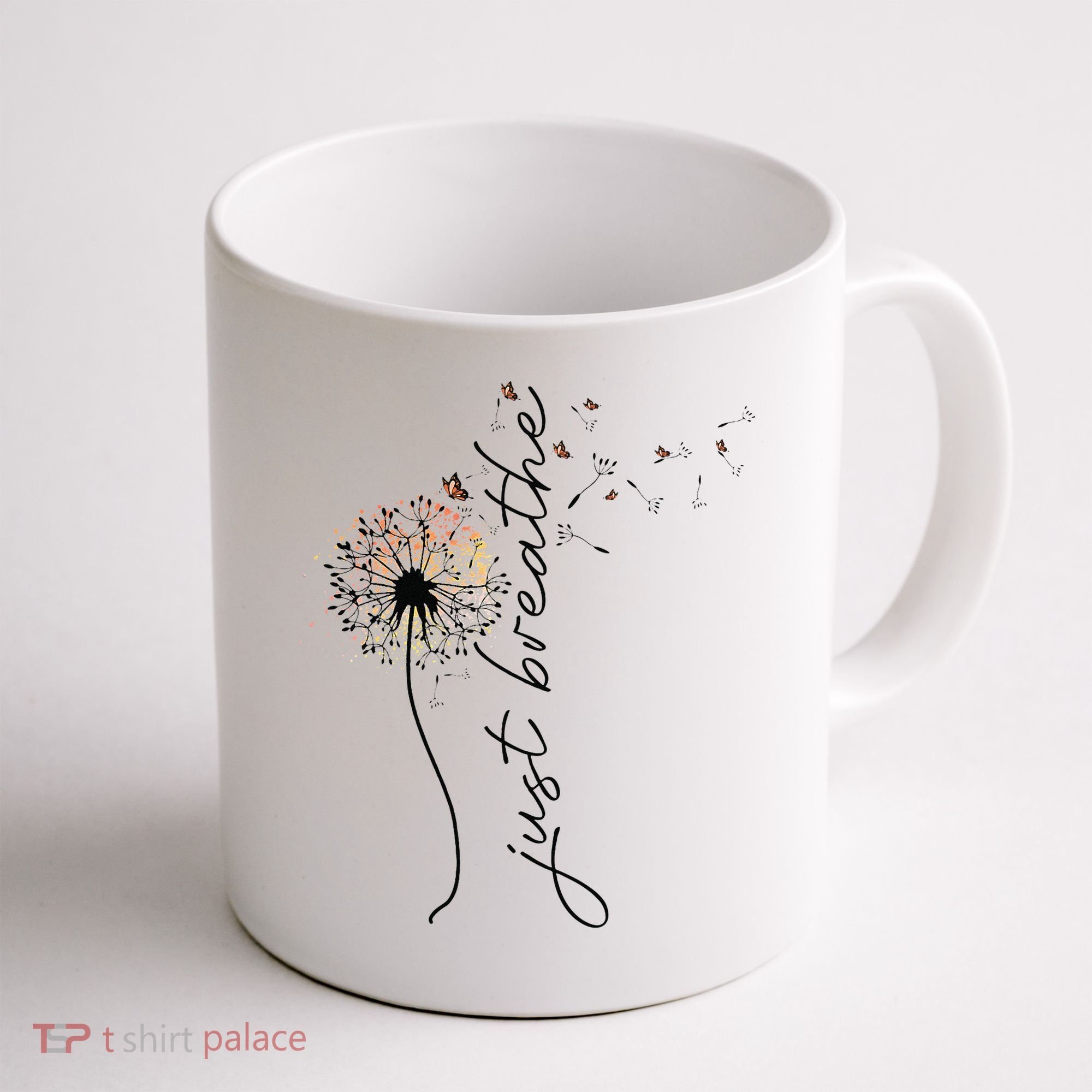 Just Breathe Dandelion And Buterflies Summer Top Coffee Mug
