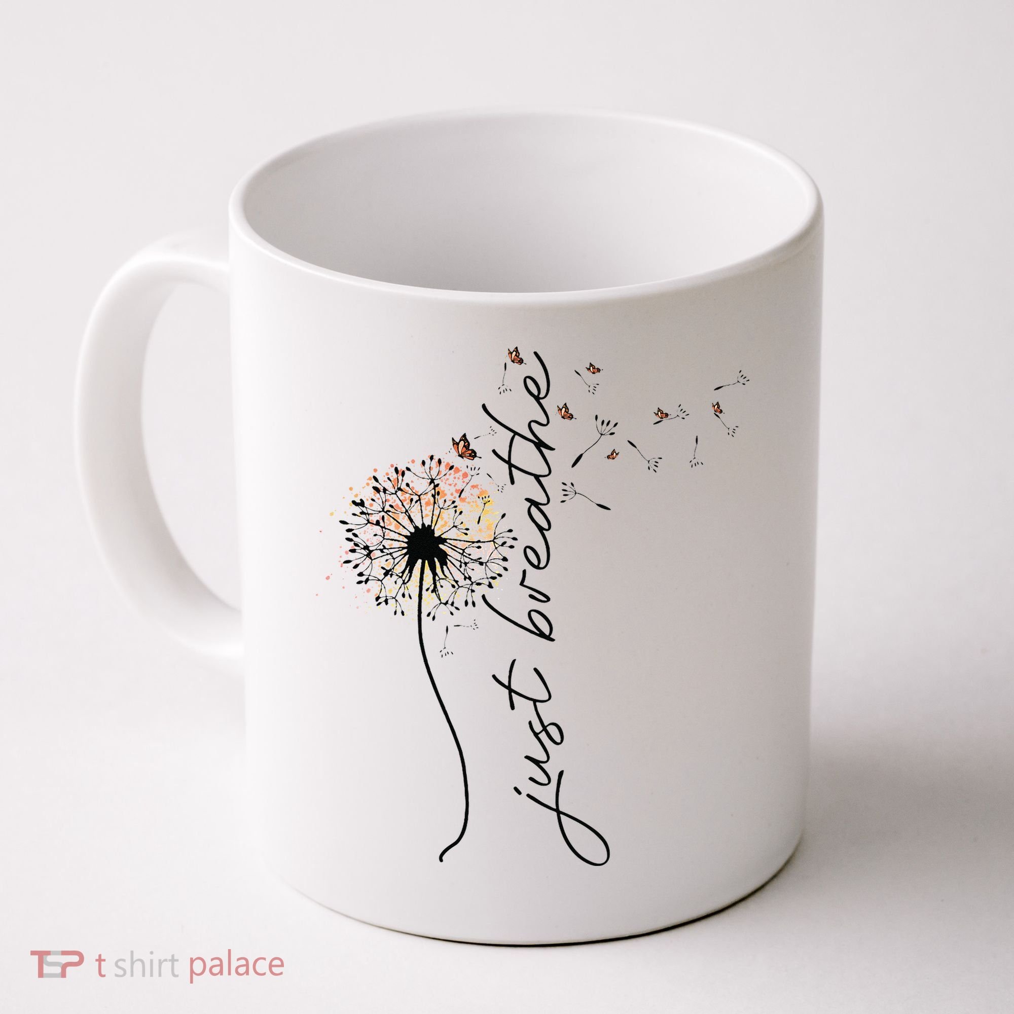 Just Breathe Dandelion And Buterflies Summer Top Coffee Mug