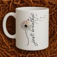 Just Breathe Dandelion And Buterflies Summer Top Coffee Mug thumb 2
