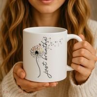 Just Breathe Dandelion And Buterflies Summer Top Coffee Mug thumb 3