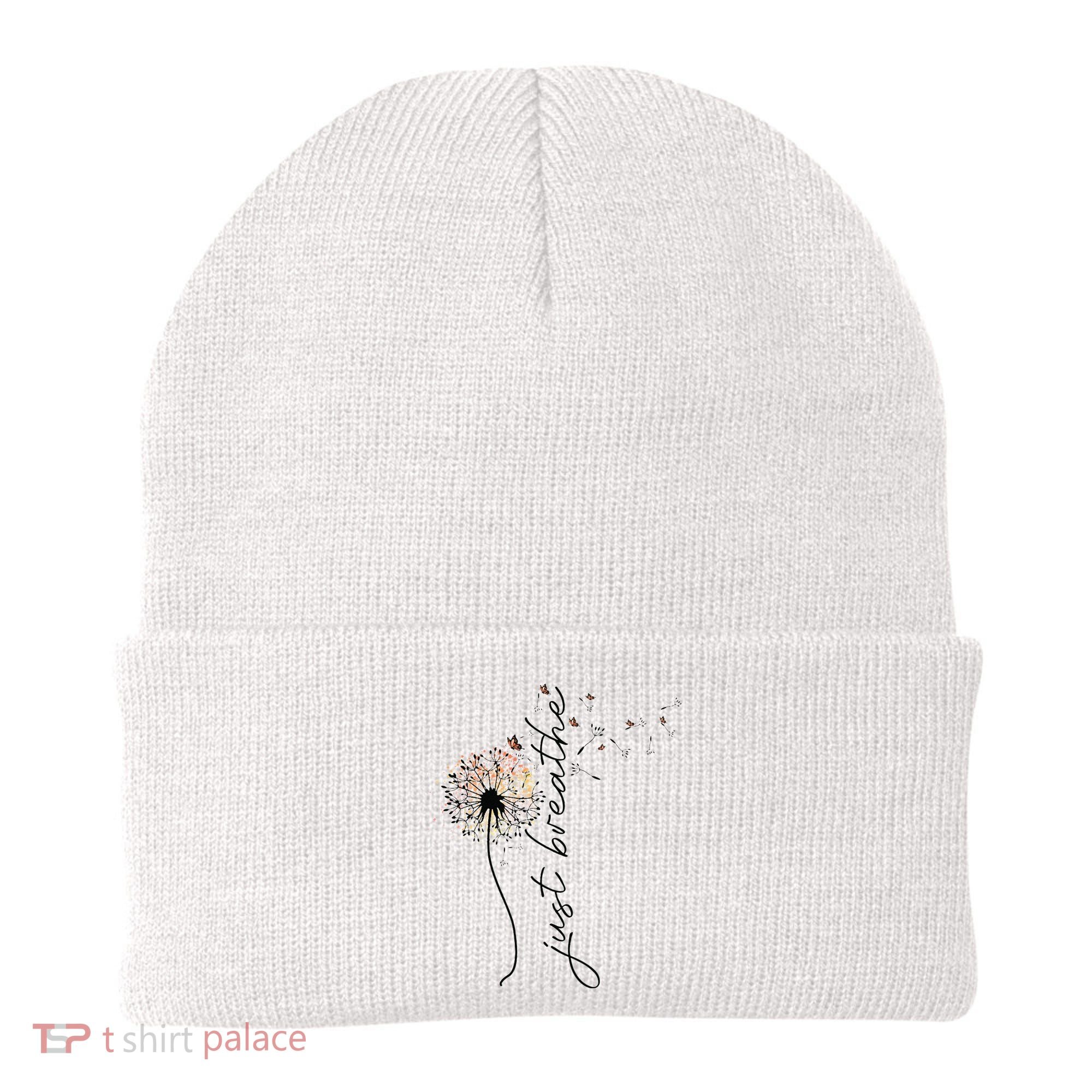 Just Breathe Dandelion And Buterflies Summer Top Beanie