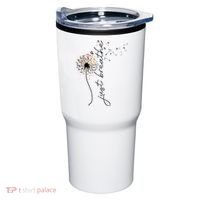 Just Breathe Dandelion And Buterflies Summer Top Tumbler thumb 0