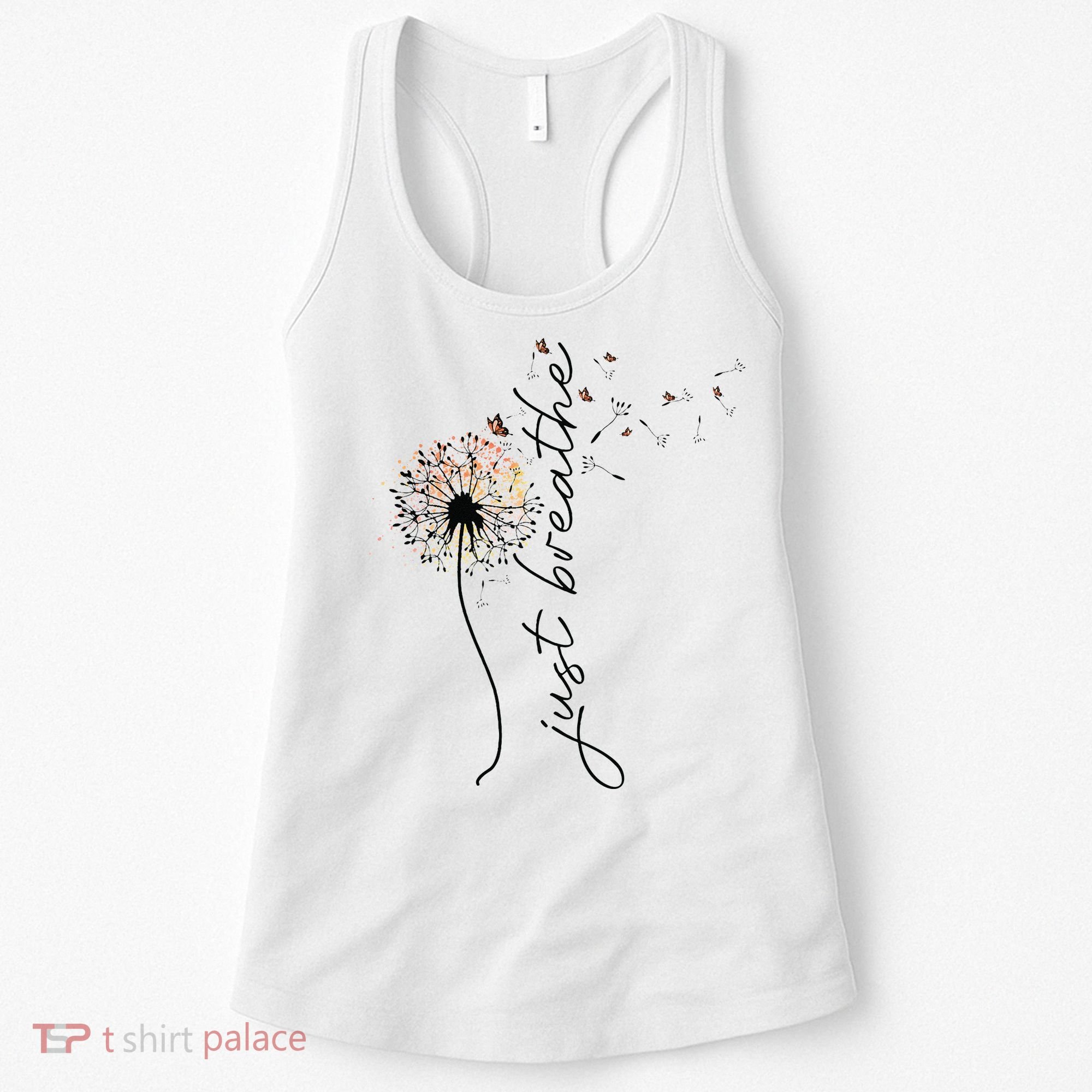 Just Breathe Dandelion And Buterflies Summer Top Women's Tank Top