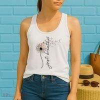 Just Breathe Dandelion And Buterflies Summer Top Women's Tank Top thumb 2