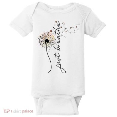 Just Breathe Dandelion And Buterflies Summer Top Baby Bodysuit