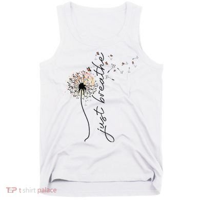 Just Breathe Dandelion And Buterflies Summer Top Tank Top