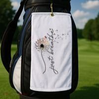 Just Breathe Dandelion And Buterflies Summer Top Golf Towel thumb 2