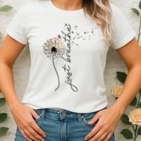 Just Breathe Dandelion And Buterflies Summer Top Women's T-Shirt thumb 2