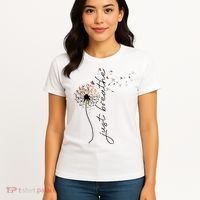 Just Breathe Dandelion And Buterflies Summer Top Women's T-Shirt thumb 4
