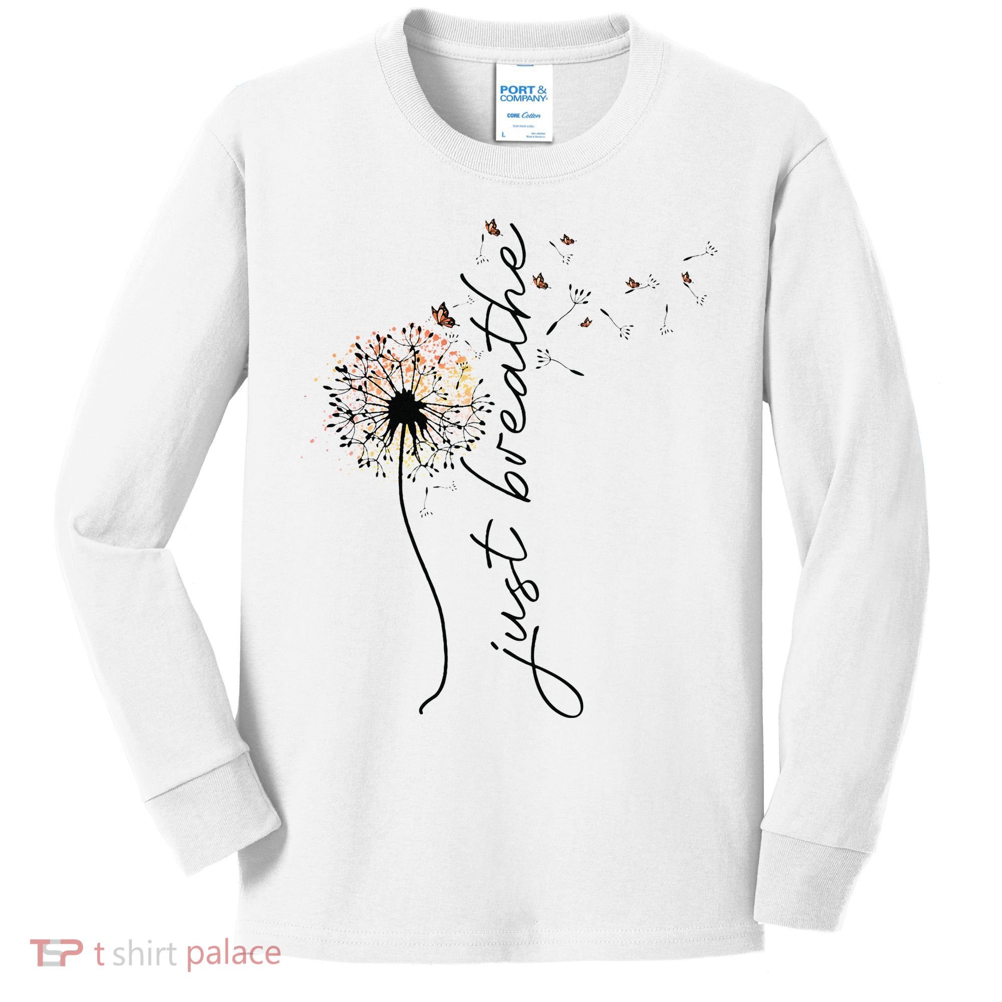 Just Breathe Dandelion And Buterflies Summer Top Kids Long Sleeve Shirt