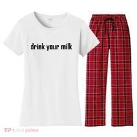 Drink Your Milk Women's Flannel Pajama Set thumb 0