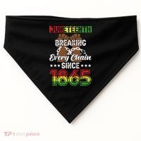 Juneteenth Breaking Every Chain Since 1865 African USA-Made Doggie Bandana thumb 0