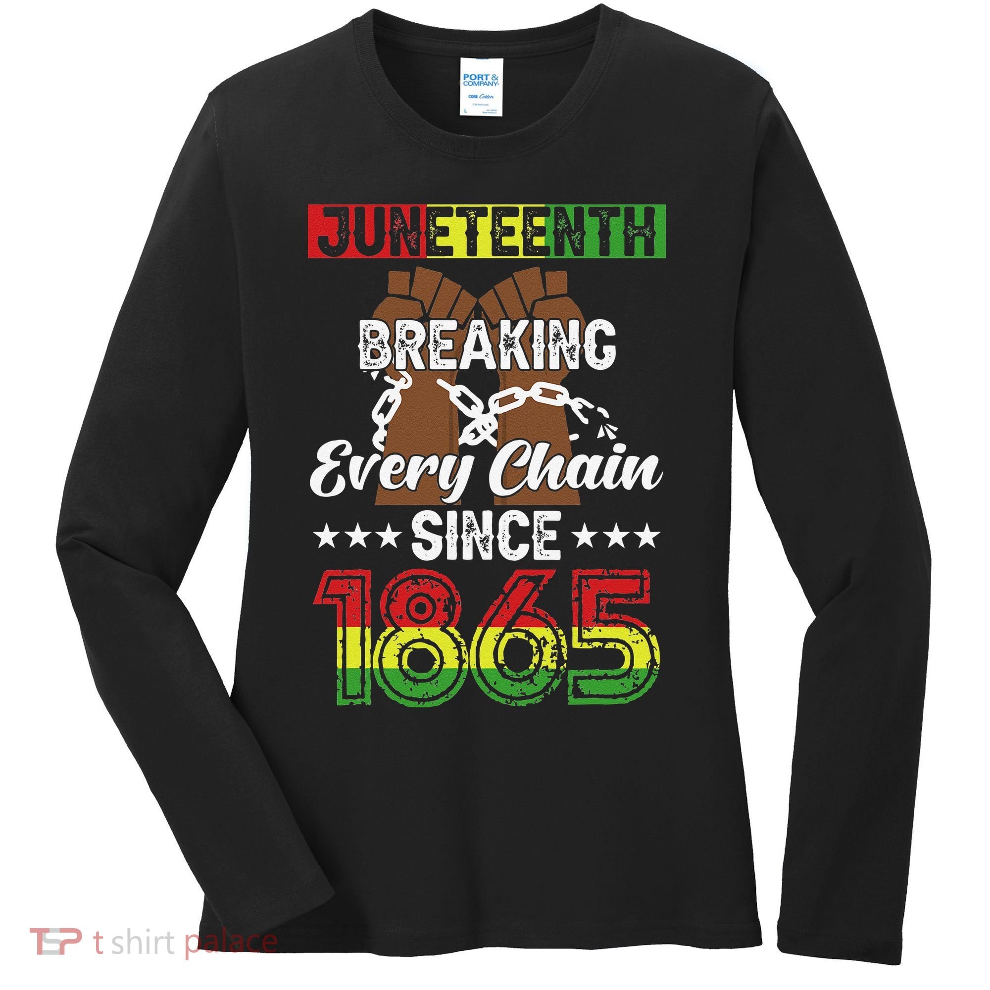 Juneteenth Breaking Every Chain Since 1865 African Women's Long Sleeve Shirt