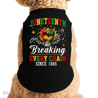 Juneteenth Breaking Every Chain Black History Doggie Tank