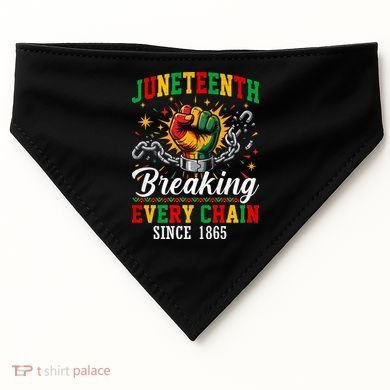 Juneteenth Breaking Every Chain Black History USA-Made Doggie Bandana