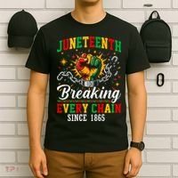 Juneteenth Breaking Every Chain Black History T-Shirt thumb 6