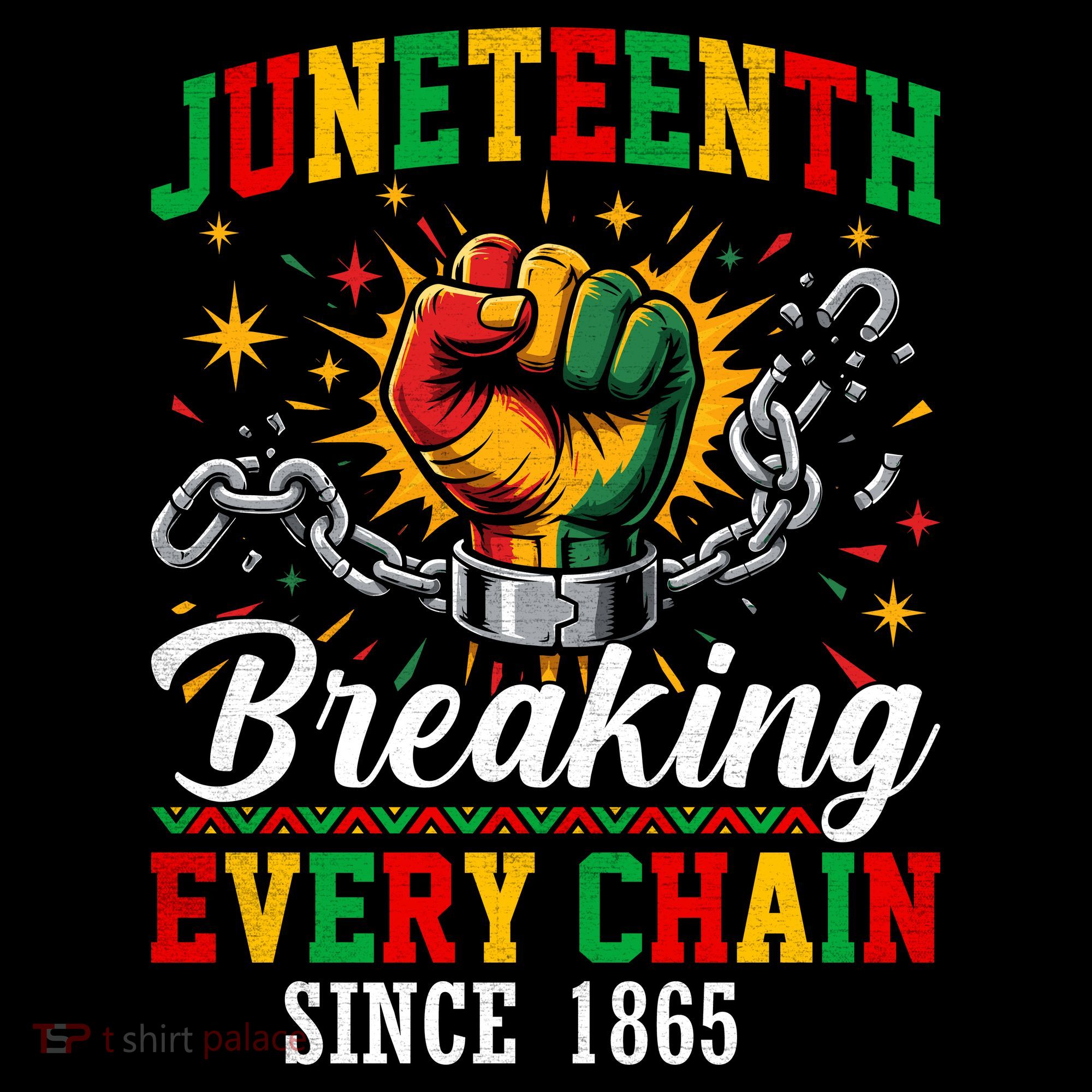 Juneteenth Breaking Every Chain Black History Button