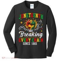 Juneteenth Breaking Every Chain Black History Kids Long Sleeve Shirt thumb 0