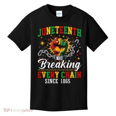 Juneteenth Breaking Every Chain Black History Kids T-Shirt