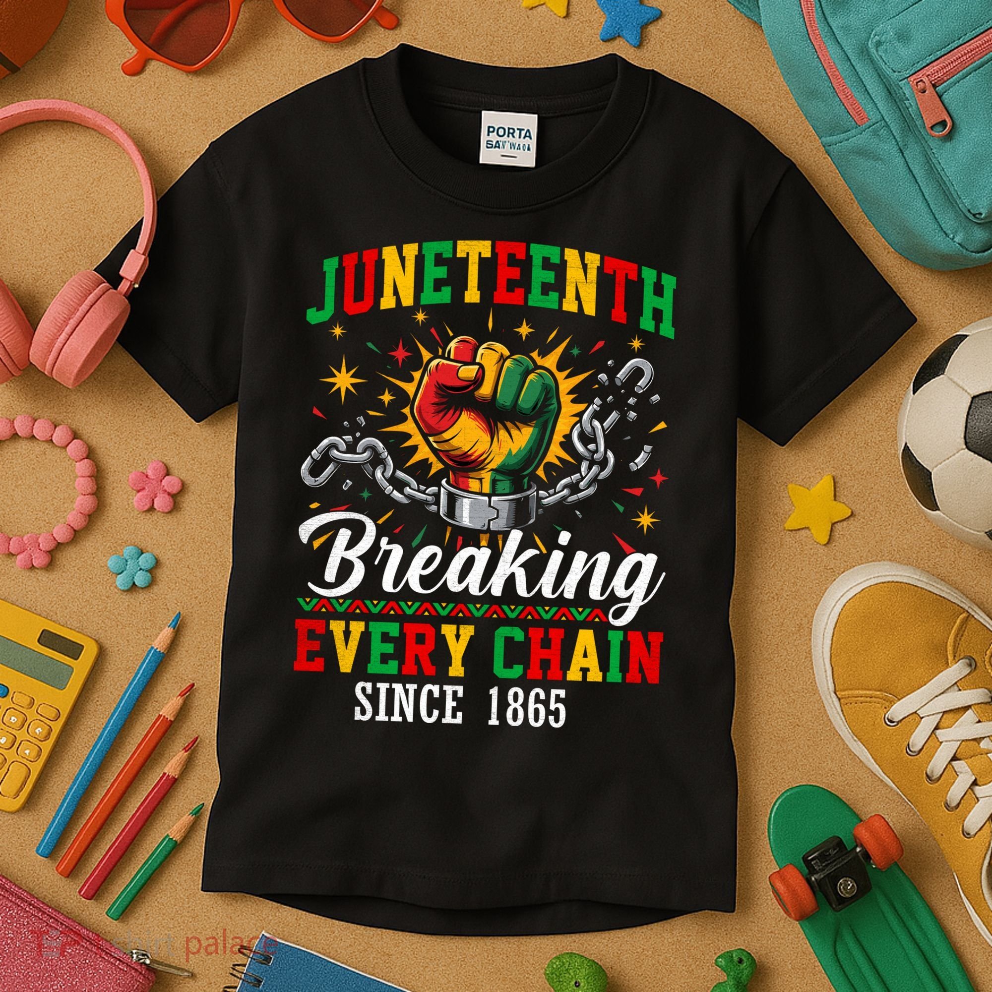 Juneteenth Breaking Every Chain Black History Kids T-Shirt