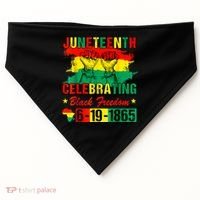 Juneteenth Breaking Every Chain Since 1865 African American USA-Made Doggie Bandana thumb 0