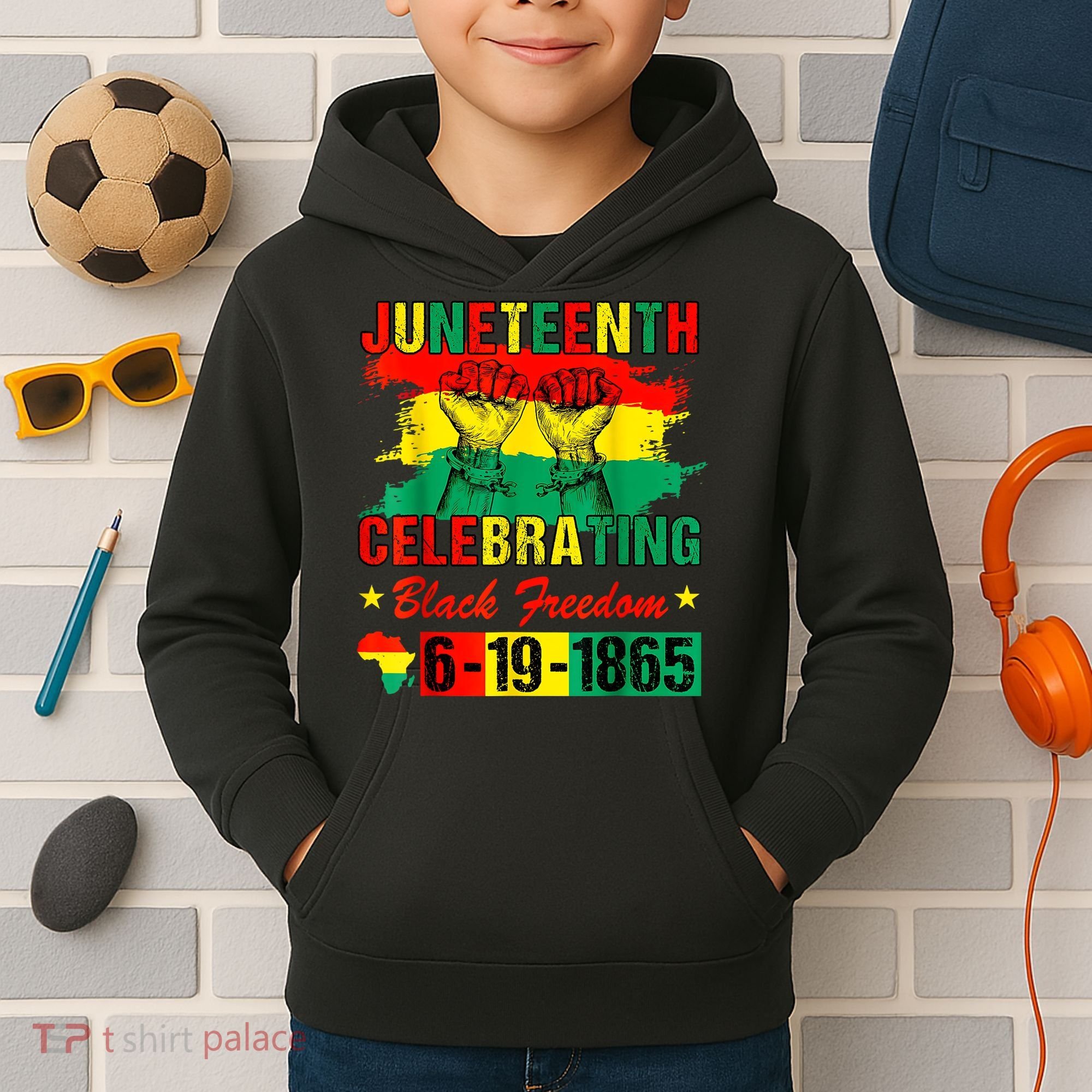 Juneteenth Breaking Every Chain Since 1865 African American Kids Hoodie