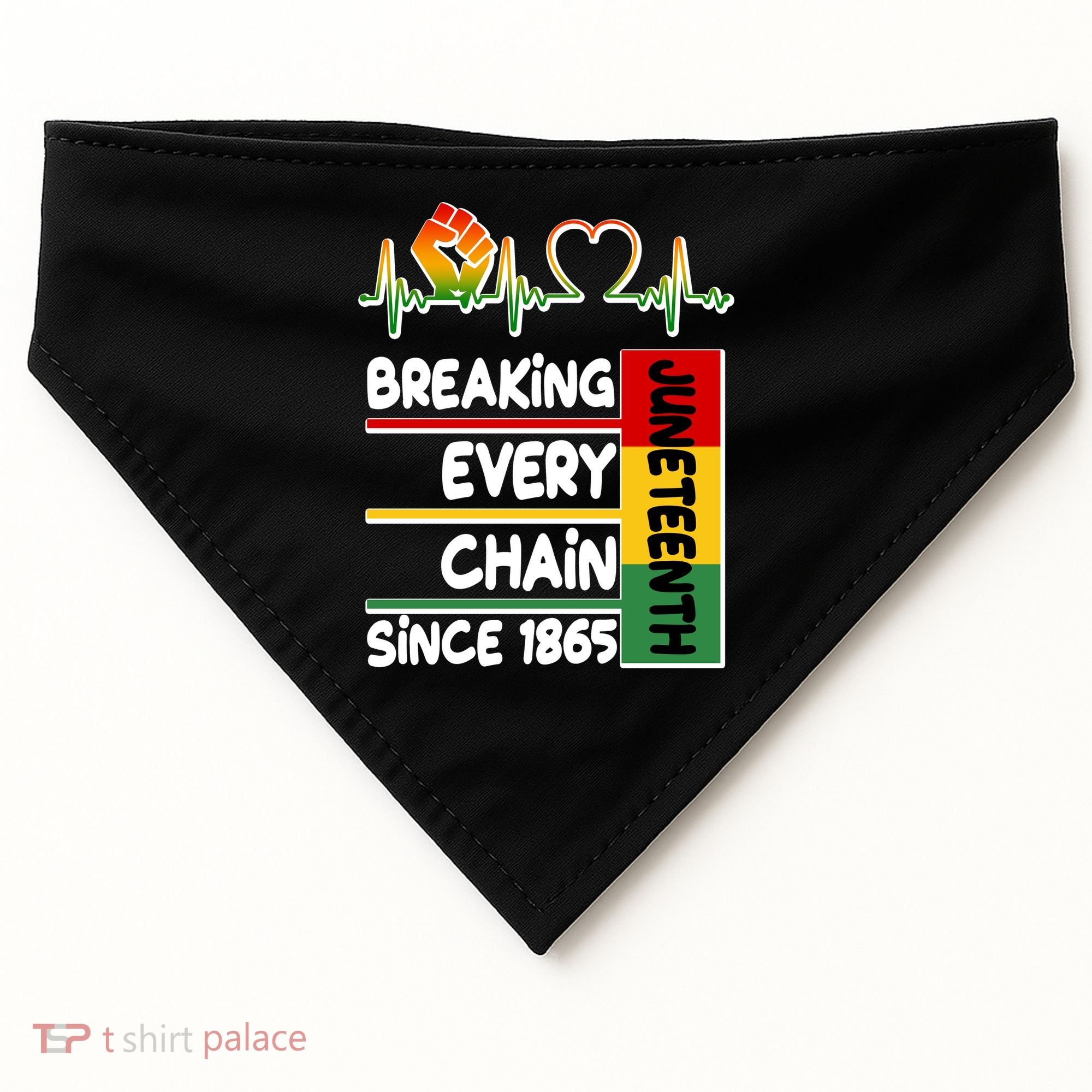 Juneteenth Breaking Every Chain Since 1865 USA-Made Doggie Bandana