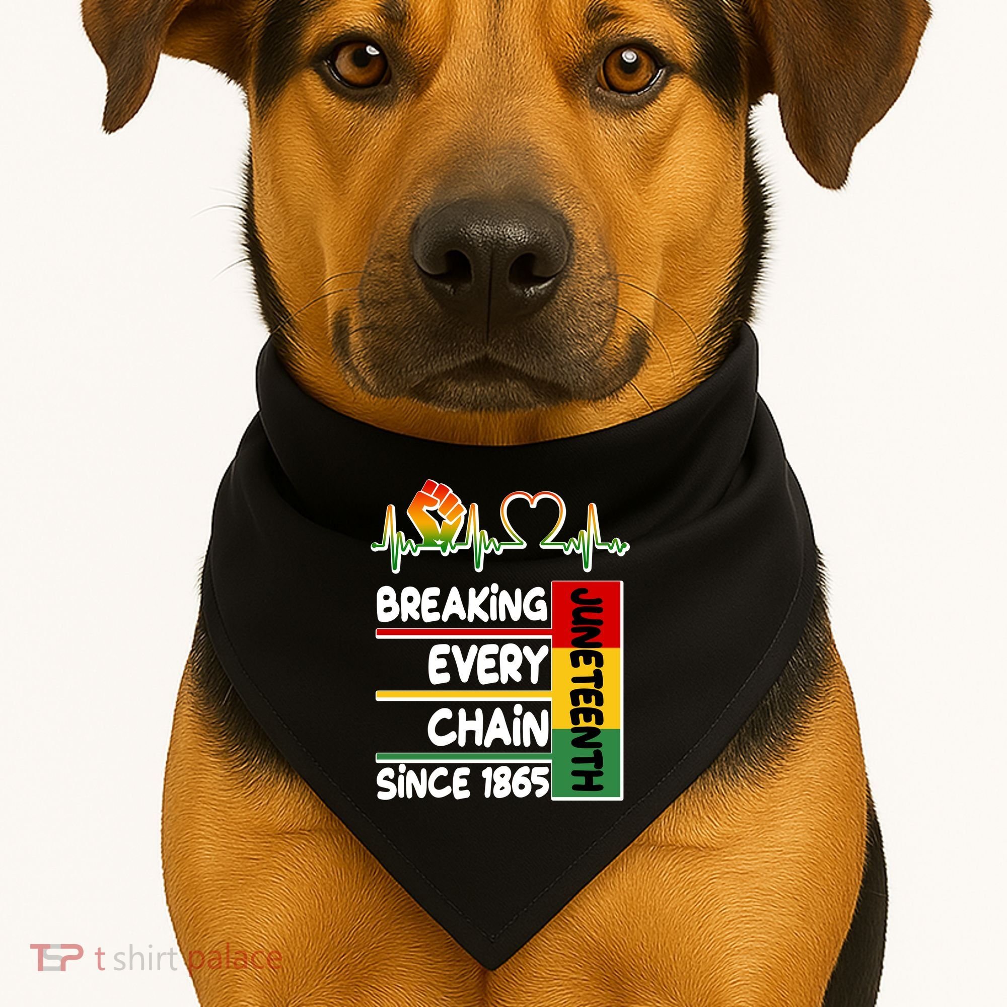 Juneteenth Breaking Every Chain Since 1865 USA-Made Doggie Bandana