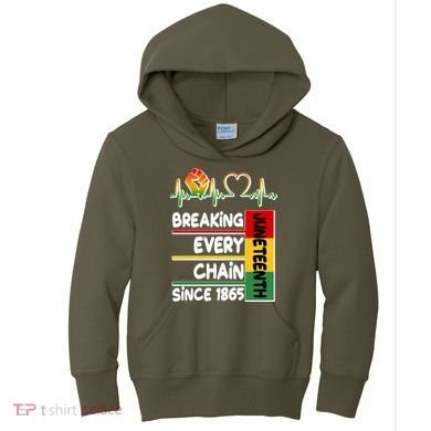Juneteenth Breaking Every Chain Since 1865 Kids Hoodie