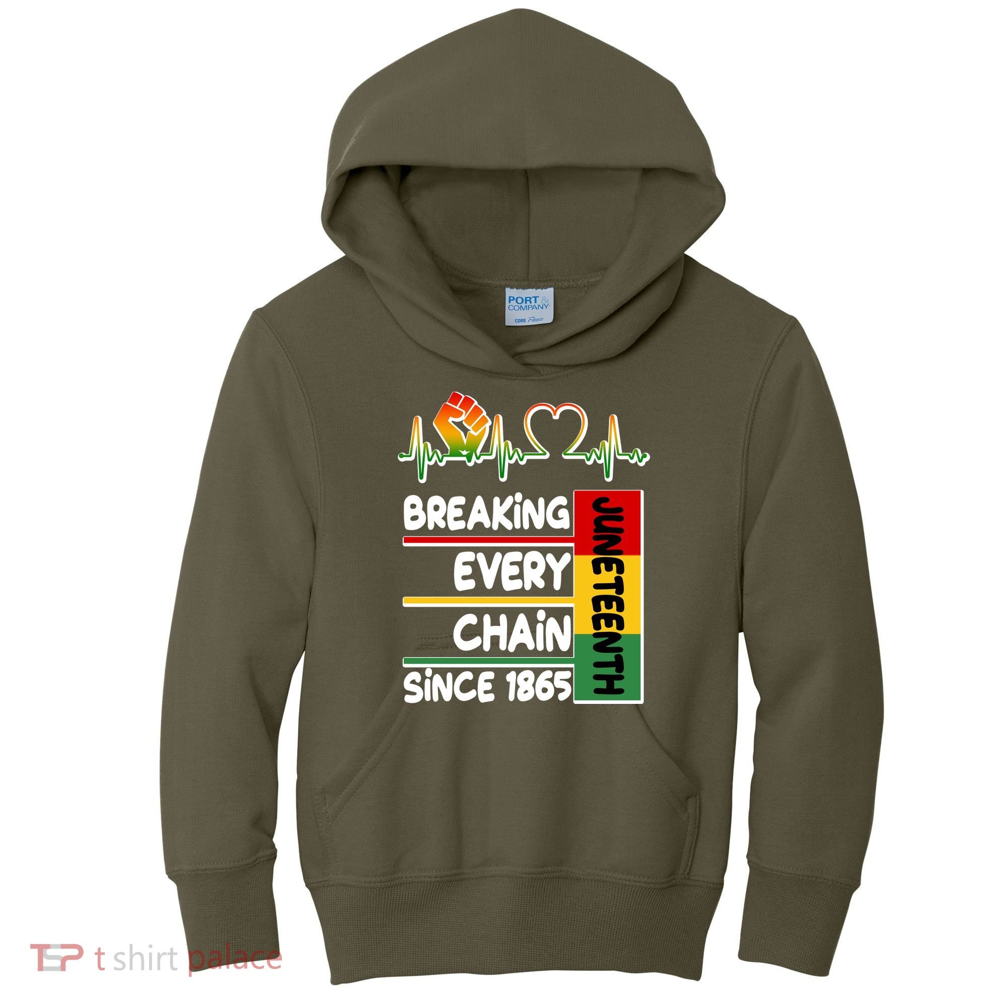 Juneteenth Breaking Every Chain Since 1865 Kids Hoodie