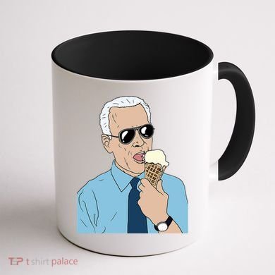 Joe Biden Eating Ice Cream Coffee Mug back