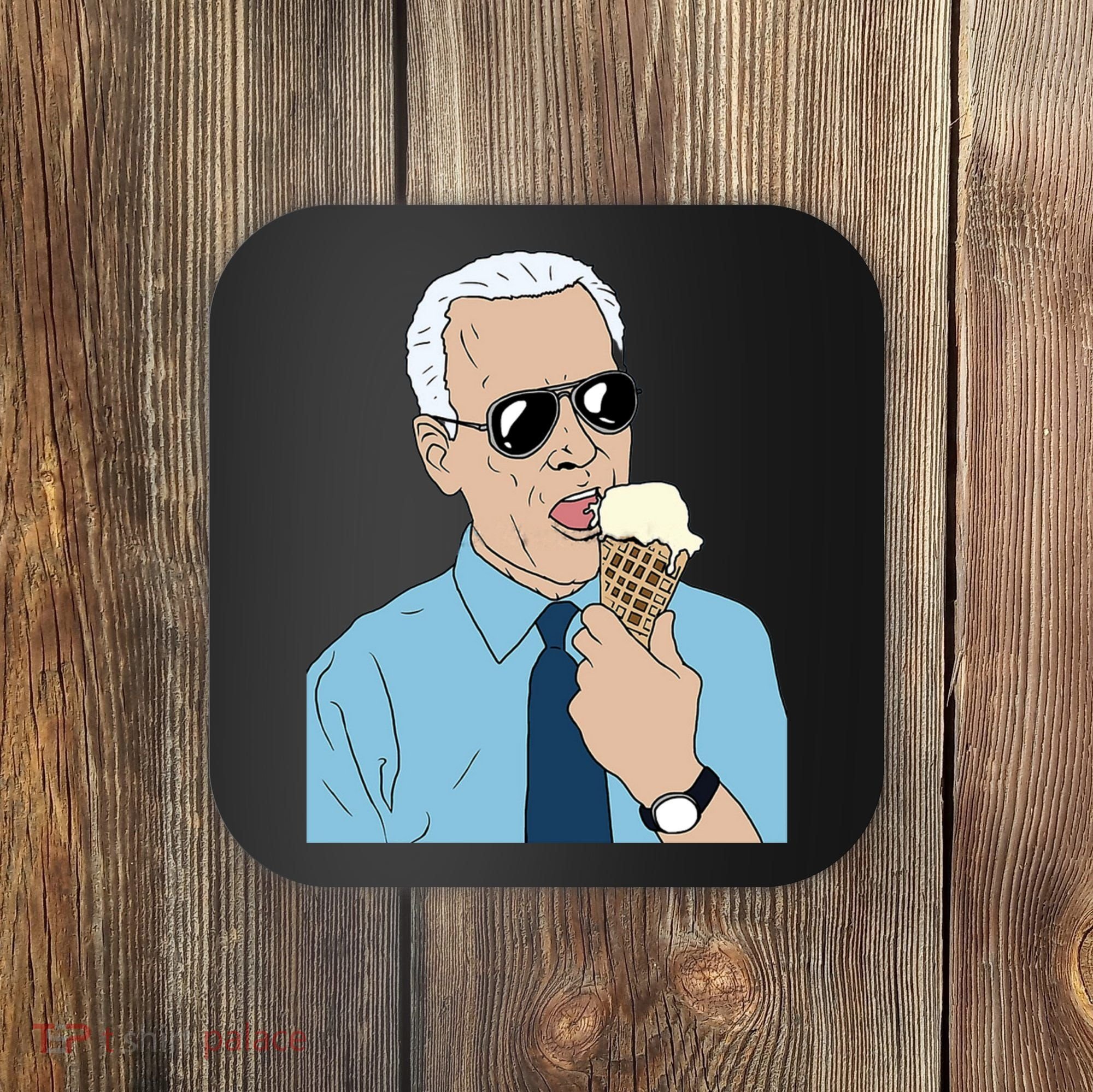 Joe Biden Eating Ice Cream Coaster