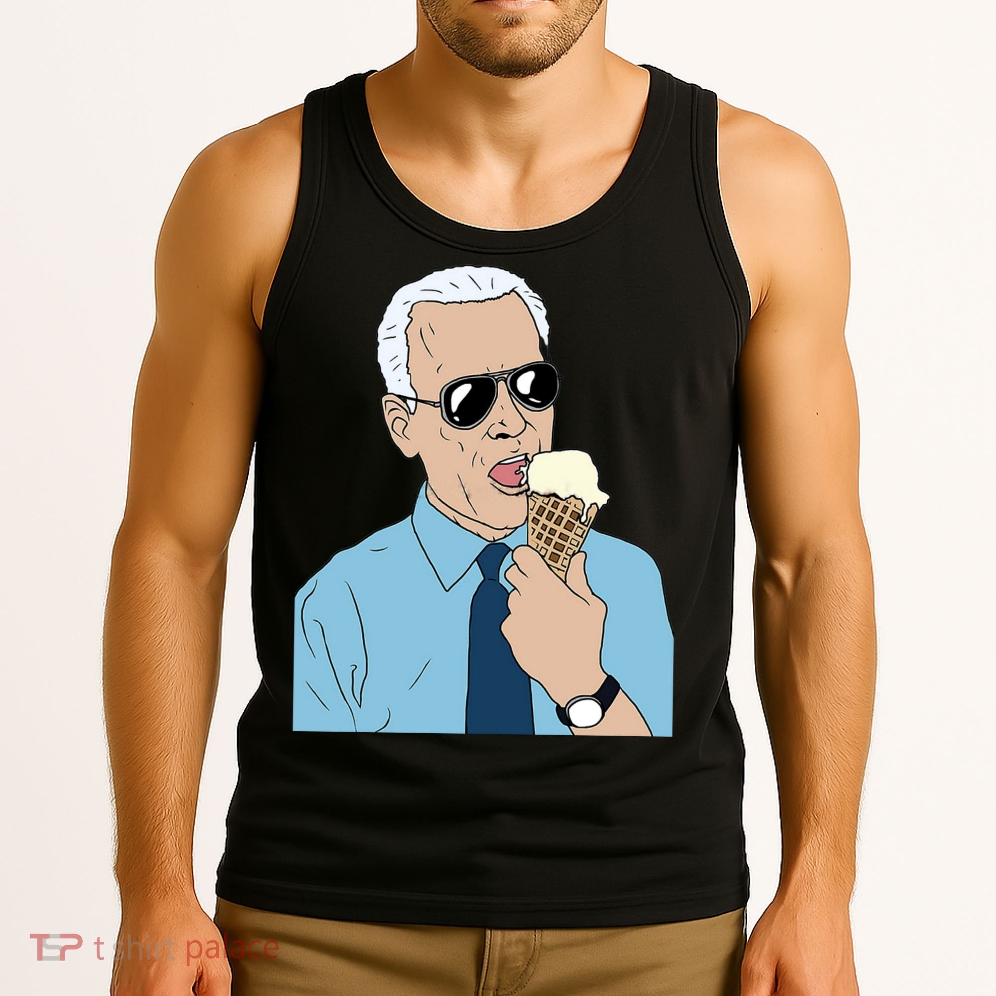 Joe Biden Eating Ice Cream Tank Top