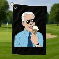 Joe Biden Eating Ice Cream Golf Towel thumb 1