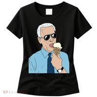 Joe Biden Eating Ice Cream Women's T-Shirt thumb 0