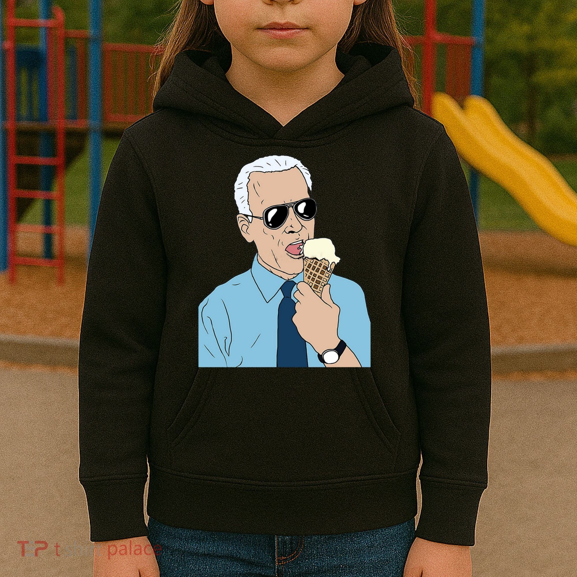 Joe Biden Eating Ice Cream Kids Hoodie