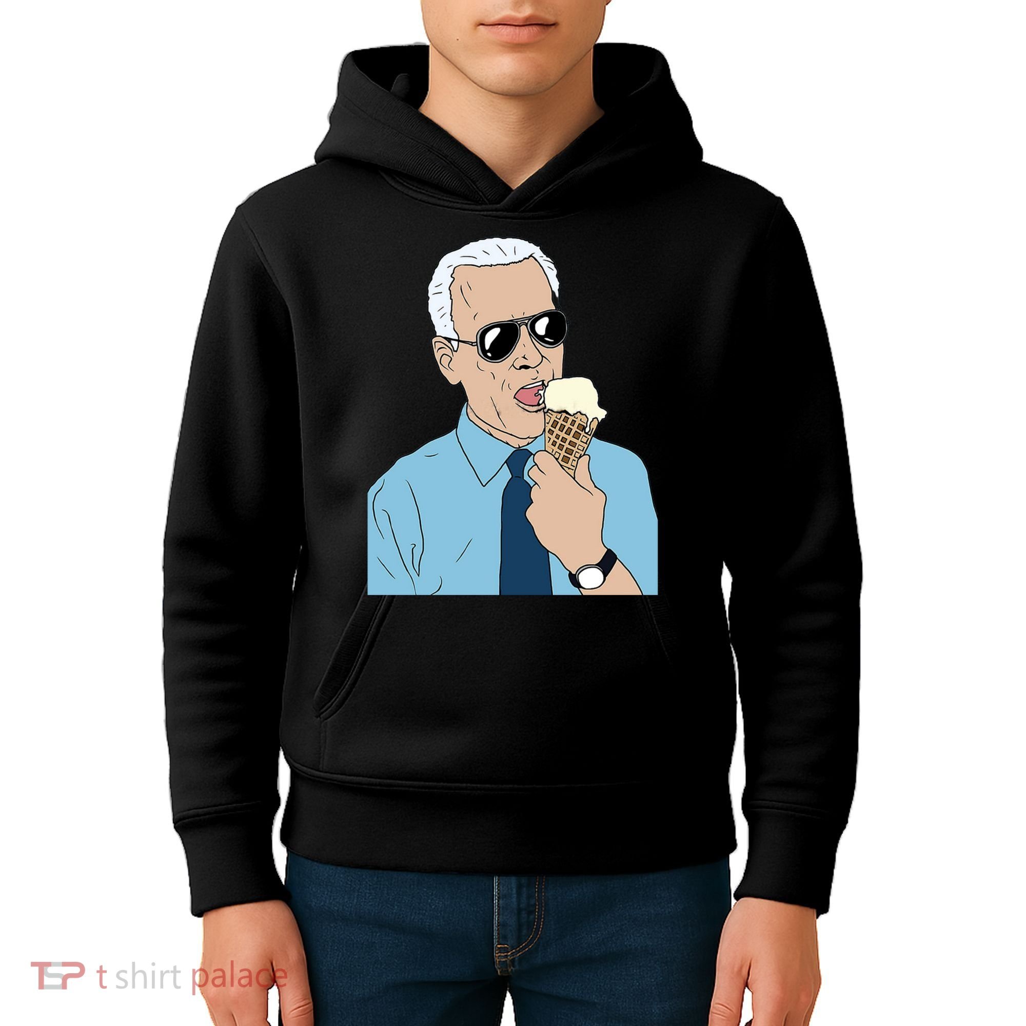 Joe Biden Eating Ice Cream Kids Hoodie