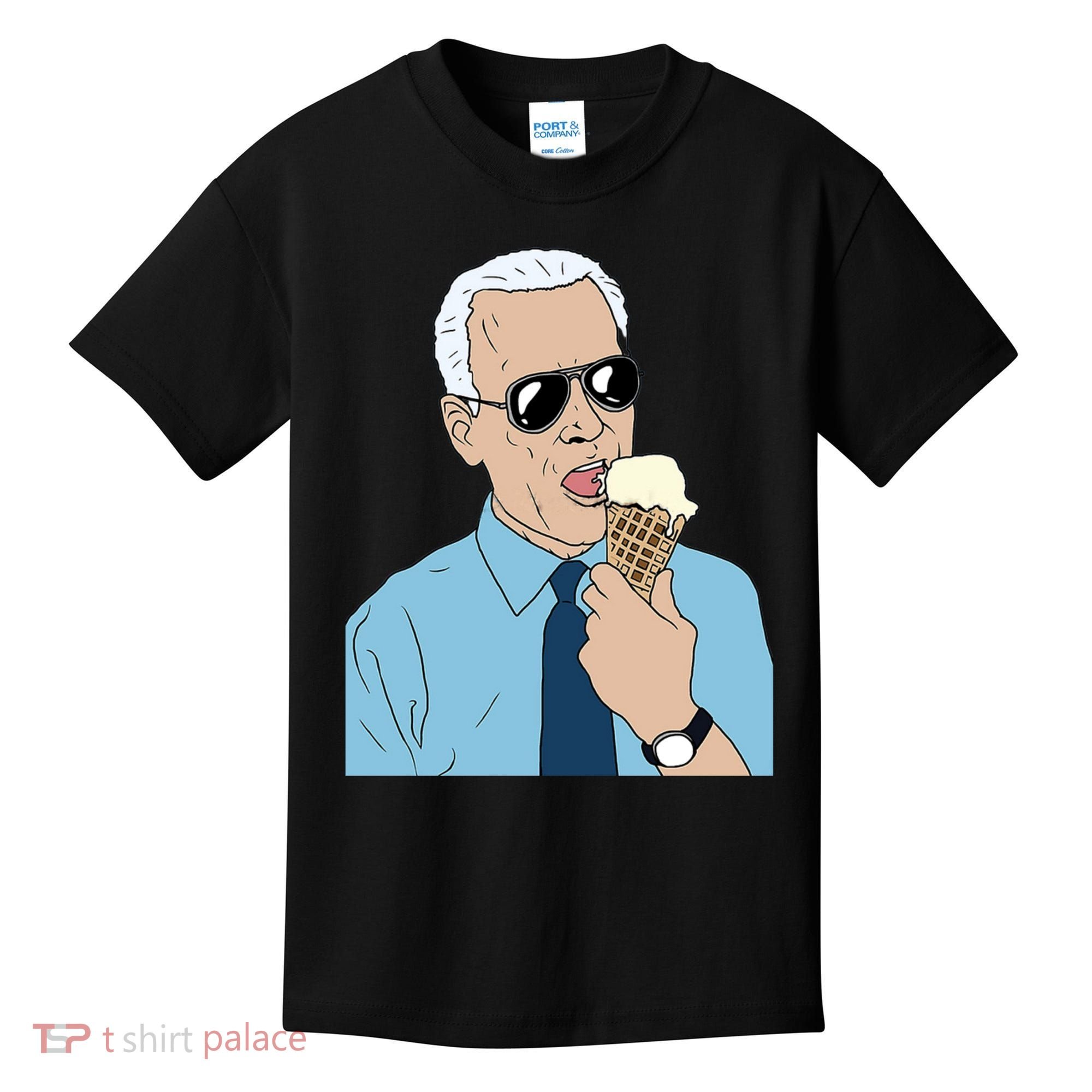Joe Biden Eating Ice Cream Kids T-Shirt